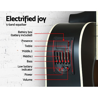 41" Inch Electric Acoustic Guitar Wooden Classical Full Size EQ Bass Black - Brand New - Free Shipping