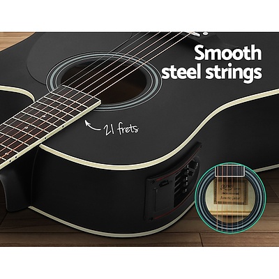 41" Inch Electric Acoustic Guitar Wooden Classical Full Size EQ Bass Black - Brand New - Free Shipping