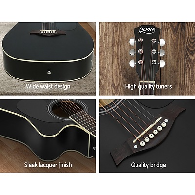 41" Inch Electric Acoustic Guitar Wooden Classical Full Size EQ Bass Black - Brand New - Free Shipping