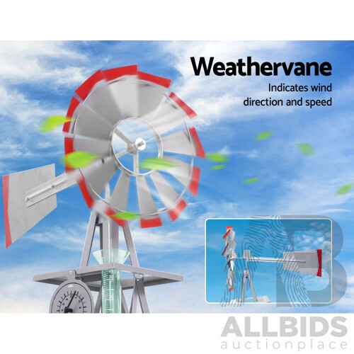 Garden Windmill 4FT 146cm Metal Ornaments Outdoor Decor Ornamental Wind Will