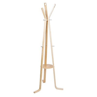 Wooden Coat Hanger Stand - Beige - Free Shipping