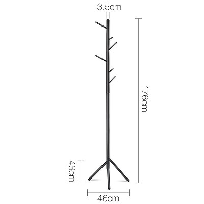 Wooden Coat Rack Clothes Stand Hanger Black - Brand New - Free Shipping