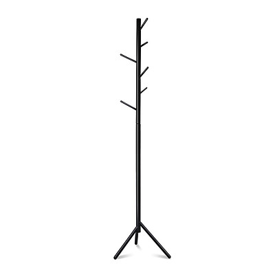 Wooden Coat Rack Clothes Stand Hanger Black - Brand New - Free Shipping