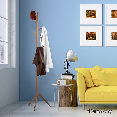 Wooden Coat Rack Clothes Stand Hanger Beige - Brand New - Free Shipping