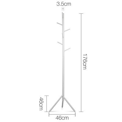 Wooden Coat Rack Clothes Stand Hanger White - Brand New - Free Shipping