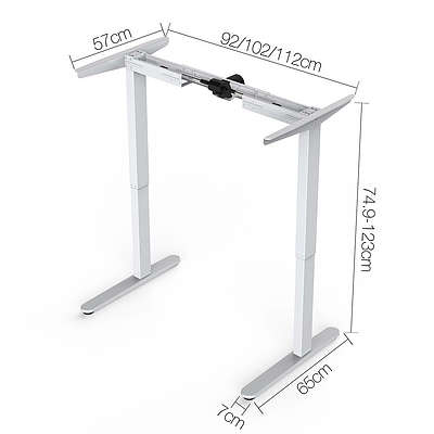 Motorised Height Adjustable Desk Frame - White - Free Shipping
