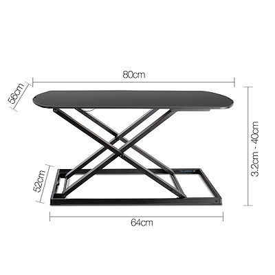 Height Adjustable Standing Desk - Black - Free Shipping