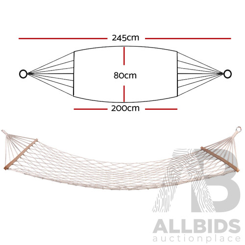 Gardeon Swing Hammock Bed Cream - Free Shipping