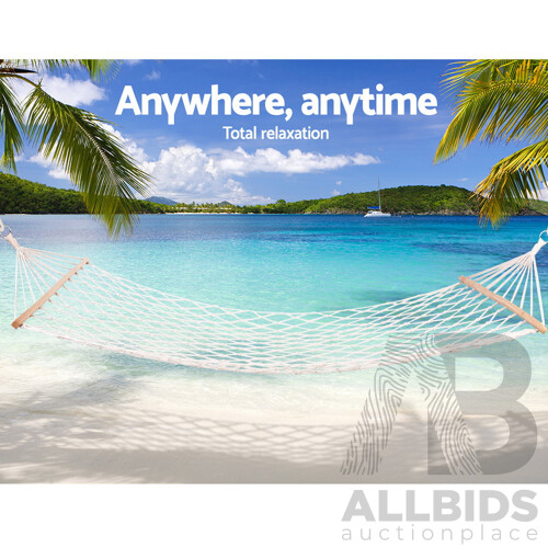 Gardeon Swing Hammock Bed Cream - Free Shipping