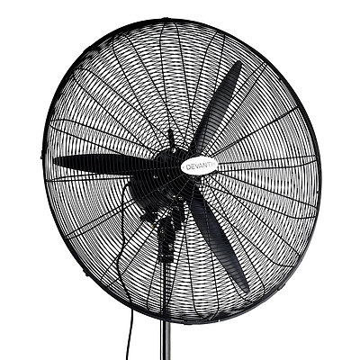 Adjustable Industrial Standing Fan - Black