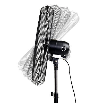 Adjustable Industrial Standing Fan - Black