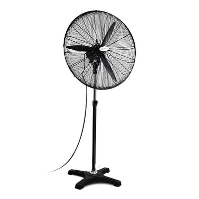 Adjustable Industrial Standing Fan - Black