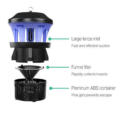 Electric Bulb Insect Zapper - Black - Free Shipping