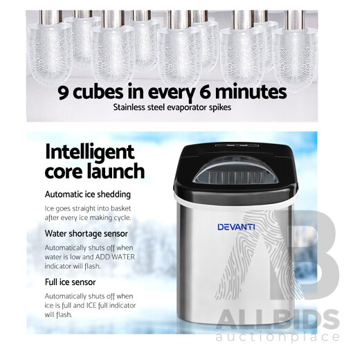 2.4L Stainless Steel Portable Ice Cube Maker - Brand New - Free Shipping