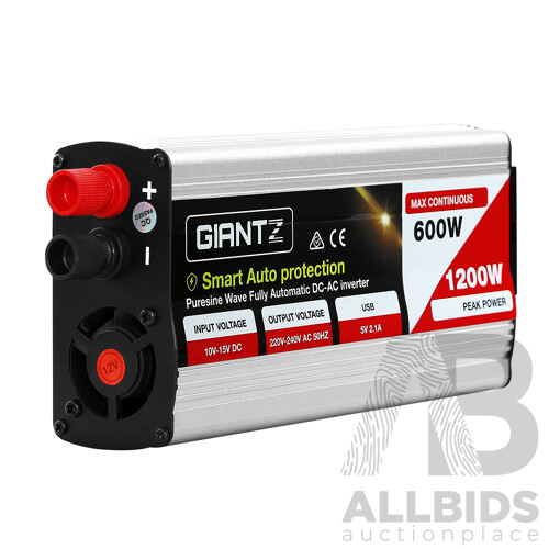 600W/1200W Pure Sine Wave Power Inverter - Free Shipping