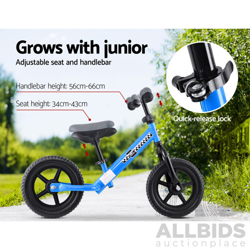 Kids Balance Bike Ride On Toys Puch Bicycle Wheels Toddler Baby 12" Bikes Blue - Brand New - Free Shipping