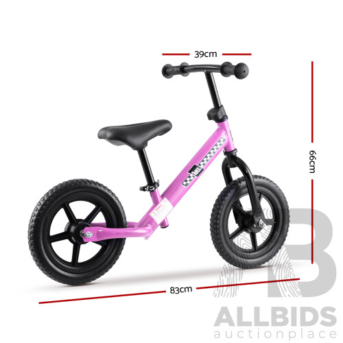 Kids Balance Bike Ride On Toys Push Bicycle Wheels Toddler Baby 12" Bikes Pink - Brand New - Free Shipping