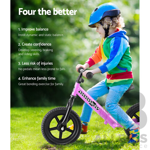 Kids Balance Bike Ride On Toys Push Bicycle Wheels Toddler Baby 12" Bikes Pink - Brand New - Free Shipping