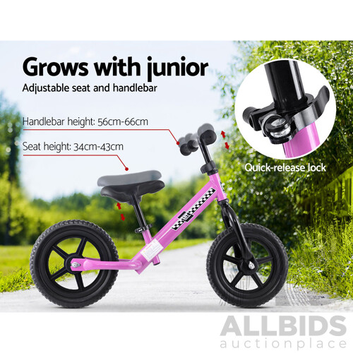 Kids Balance Bike Ride On Toys Push Bicycle Wheels Toddler Baby 12" Bikes Pink - Brand New - Free Shipping
