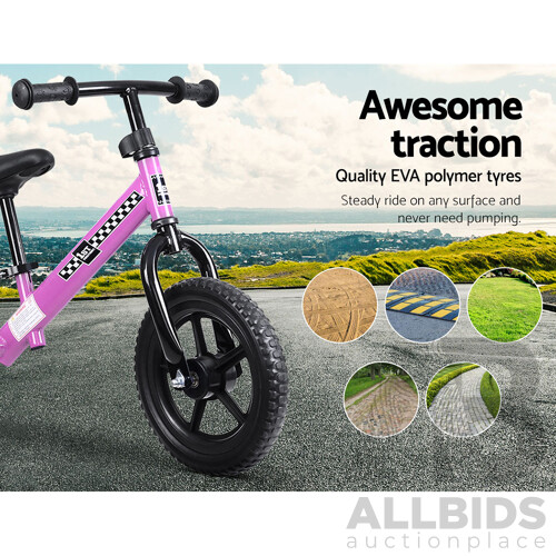 Kids Balance Bike Ride On Toys Push Bicycle Wheels Toddler Baby 12" Bikes Pink - Brand New - Free Shipping