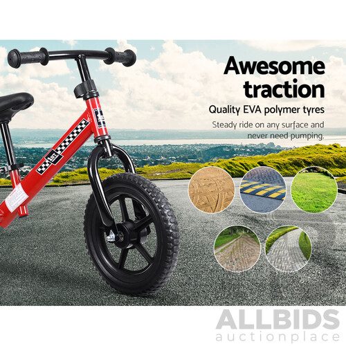 Kids Balance Bike Ride On Toys Puch Bicycle Wheels Toddler Baby 12" Bikes Red - Brand New - Free Shipping
