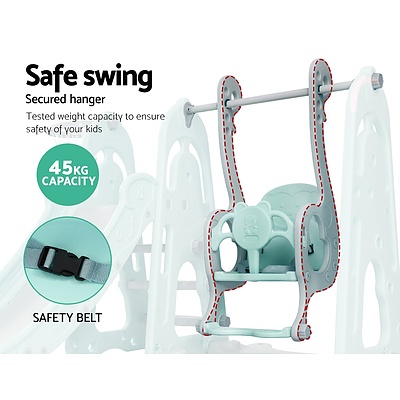 Kids Slide Swing Outdoor Indoor Playground Basketball Hoop Toddler Play Green - Brand New - Free Shipping