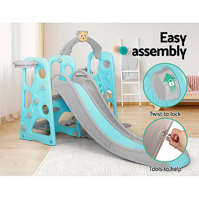 Kids Slide Swing Outdoor Slide Kids Playground Built-in Music Basketball - Brand New - Free Shipping