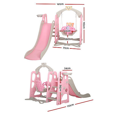 Kids Slide Swing Outdoor Slide Kids Playground Built-in Music Basketball - Brand New - Free Shipping