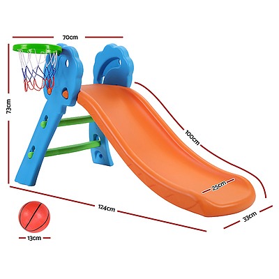 Kids Slide with Basketball Hoop Outdoor Indoor Playground Toddler Play - Brand New - Free Shipping