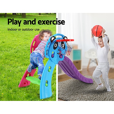 Kids Slide with Basketball Hoop Outdoor Indoor Playground Toddler Play - Brand New - Free Shipping