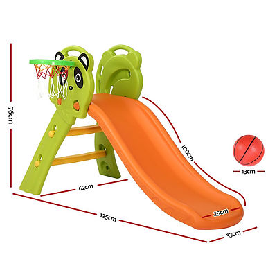 Kids Slide Basketball Hoop Activity Center Outdoor Toddler Play Set Orange - Brand New - Free Shipping
