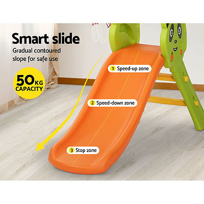 Kids Slide Basketball Hoop Activity Center Outdoor Toddler Play Set Orange - Brand New - Free Shipping