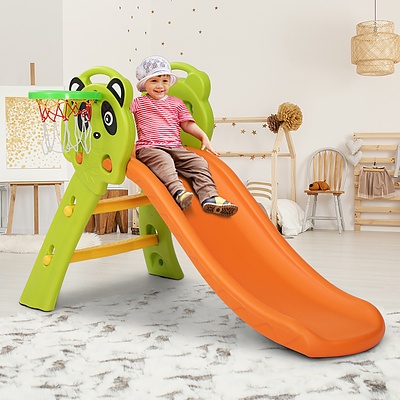 Kids Slide Basketball Hoop Activity Center Outdoor Toddler Play Set Orange - Brand New - Free Shipping