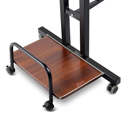 Mobile Twin Laptop Desk - Dark Wood