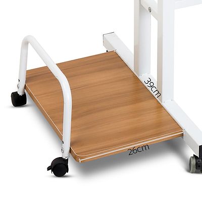 Mobile Twin Laptop Desk - Light Wood - Free Shipping