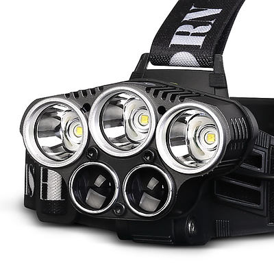 Set of 2 Six Mode LED Head Light Flash Torch - Free Shipping