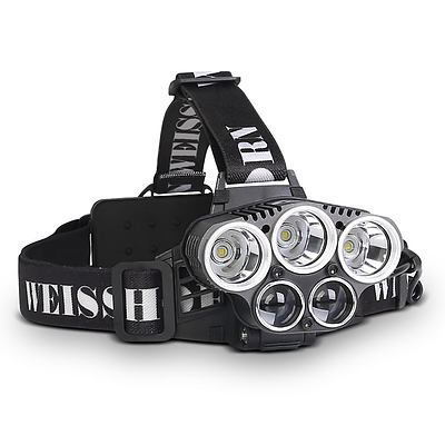 Set of 2 Six Mode LED Head Light Flash Torch - Free Shipping