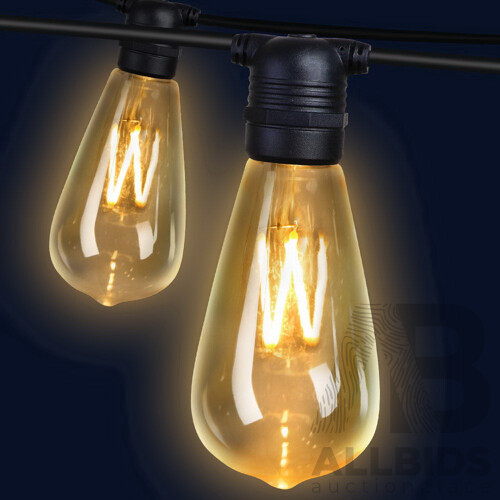 50m LED Festoon String Lights 50 Bulbs Kits Wedding Party Christmas ST64 - Brand New - Free Shipping