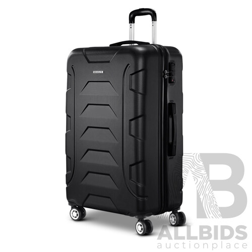 28 Luggage Sets Suitcase Trolley Travel Hard Case Lightweight Black