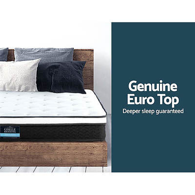 Bedding Single Size Mattress Euro Top Bed Bonnell Spring Foam 21cm
