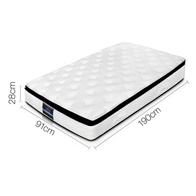 Latex Pillow Top Pocket Spring Mattress Single - Brand New - Free Shipping