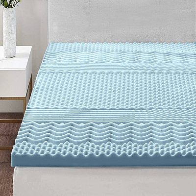 Cool Gel Memory Foam Mattress Topper Bamboo Cover 5CM 7-Zone Single - Brand New - Free Shipping