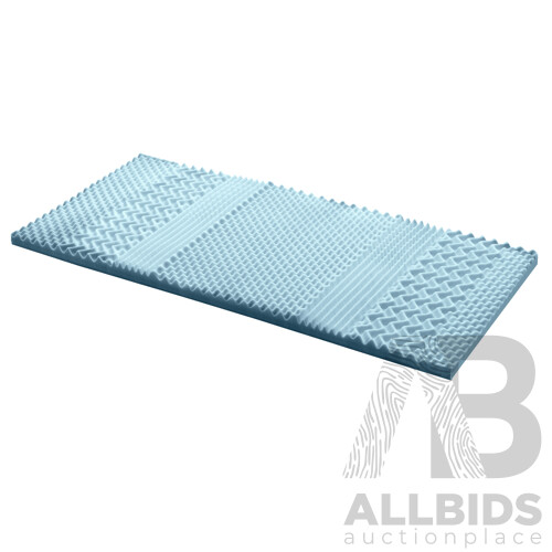 Cool Gel Memory Foam Mattress Topper Bamboo Cover 5CM 7-Zone Single - Brand New - Free Shipping