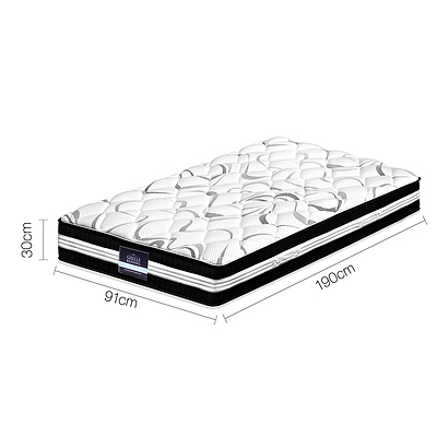 30cm Medium Firm Pocket Spring Mattress - Single - Brand New - Free Shipping