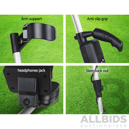 LCD Screen Metal Detector with Headphones - Black - Free Shipping