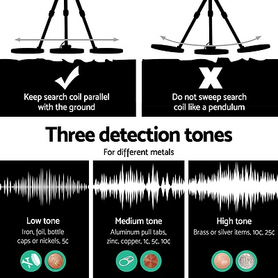 LCD Screen Metal Detector with Headphones - Black - Brand New - Free Shipping
