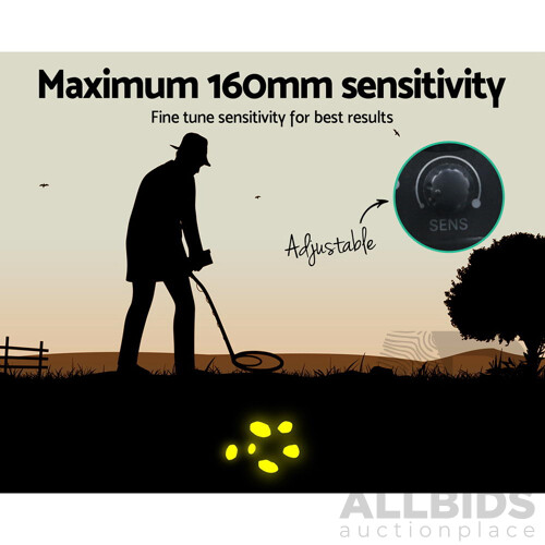 LCD Screen Metal Detector with Headphones - Black