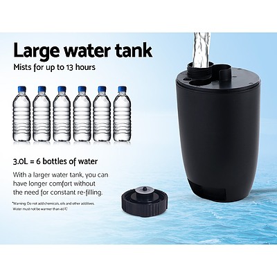 Mist Fan Pedestal Fans Cool Water Spray Timer Remote 5 Blades Black