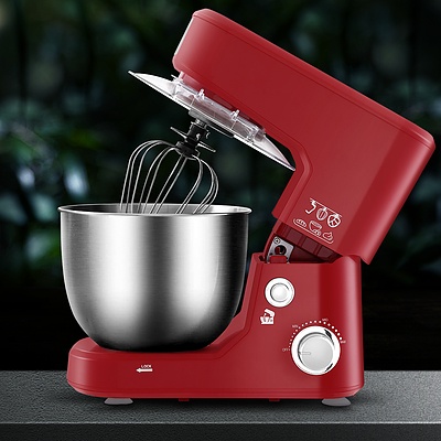 Electric Stand Mixer 1200W Kitche Beater Cake Aid Whisk Bowl Hook Red - Brand New - Free Shipping