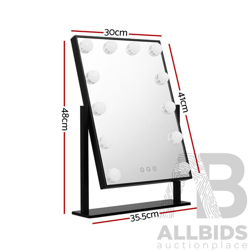 LED Standing Makeup Mirror - Black